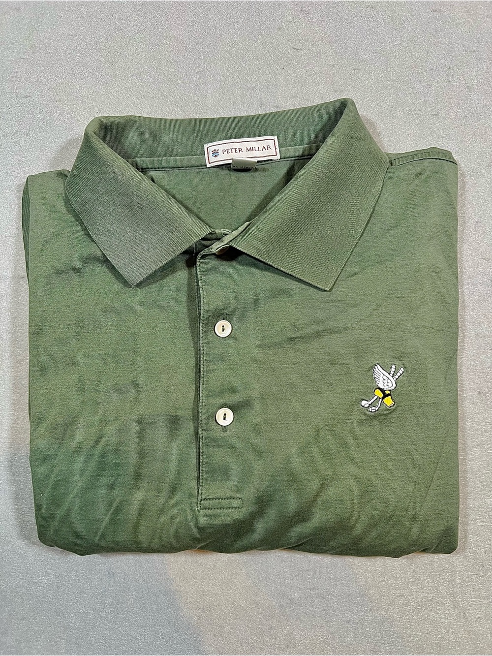 Peter Millar Olive Green Short-Sleeve Golf Polo